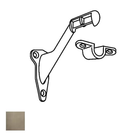 Cal-Royal Hand Rail Bracket, 2-7/8 Height, 1-3/16 Width, 2-7/8 Projection, US15A Satin Nickel Blackened HB96-15A